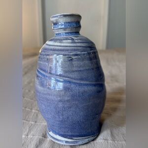 Handmade Blue Glazed Ceramic Pottery Vase